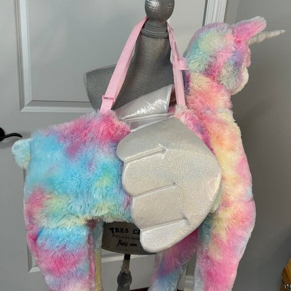 Justice Magical Unicorn Costume 3D Plush Step In Rainbow EUC O/S - Picture 3 of 4